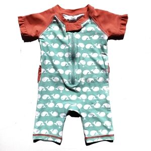 Tucker + Tate Rashguard Size 3 Months Whale Zip Up Swimsuit
